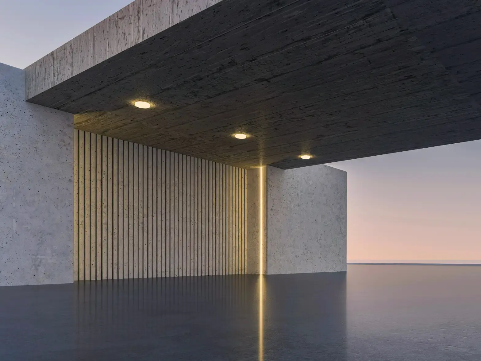 Architectural concrete and lighting.